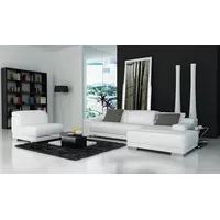 Xlmoebel Ecksofa Ledersofa mit Ecksofa und Design-Sessel K5002D, Hergestellt in Europa weiß