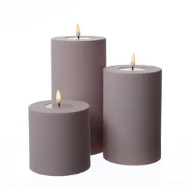 Deluxe Homeart LED Stumpenkerze MIA 10 cm rosa