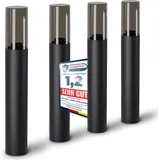 SSC-LUXon 4 Stück VARDA Standleuchte Außen schwarz E27 Fassung - Außenstehleuchte Höhe 50 cm Gehwegleuchte Design Pollerlampe