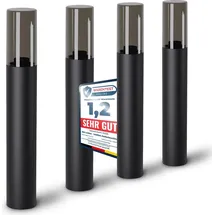 SSC-LUXon 4 Stück VARDA Standleuchte Außen schwarz E27 Fassung - Außenstehleuchte Höhe 50 cm Gehwegleuchte Design Pollerlampe