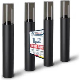 SSC-LUXon 4 Stück VARDA Standleuchte Außen schwarz E27 Fassung - Außenstehleuchte Höhe 50 cm Gehwegleuchte Design Pollerlampe