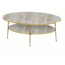 JV Möbel Moderner Grauer Couchtisch Buche 59 x 47 x 109 cm