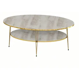 JV Möbel Moderner Grauer Couchtisch Buche 59 x 47 x 109 cm
