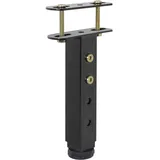i-flair Höhenverstellbarer Metallfuß Möbelfuß von 19 cm bis 32,5 cm, T-Form zum Nachrüsten für Möbel wie Lattenroste, Betten, Schränke usw. Belastbar bis 180 kg. In Schwarz, 5 Stück