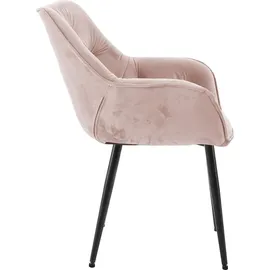 CLP Esszimmerstuhl Tanna Samt pink 4er Set