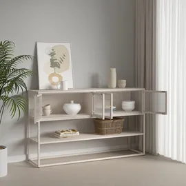 [en.casa] Vitrine Säkylä 150 x 38 x 90 cm Kamelfarben