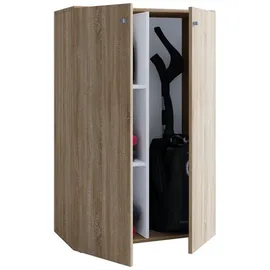 VCM Holz Besenschrank Staubsauger Putzschrank Lona L