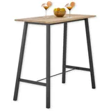 Stolkom Bartisch Eiche Massivholz geölt, Hochtisch BxHxT 120x104x60 cm", braun (eiche, schwarz, eiche), H:104cm, Tische, Industrial Style Eiche Massivholz geölt durchgehende Lamelle