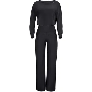 Winshape Damen Functional Comfort Jumpsuit JS101LSC, Comfort Style, Fitness Freizeit Yoga Pilates, schwarz,