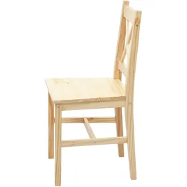 Mendler 2er-Set Esszimmerstuhl HWC-F77, Lehnstuhl Küchenstuhl Stuhl, Massiv-Holz Landhaus - Kiefer lasiert