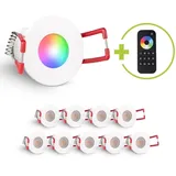 Longlife LED Einbaustrahler Mini Livorno 3W RGBW IP65 - Farbe: weiß - Anzahl: 10x