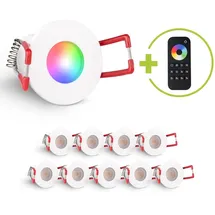 Longlife LED Einbaustrahler Mini Livorno 3W RGBW IP65 - Farbe: weiß - Anzahl: 10x