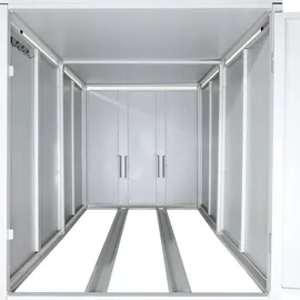 Mendler Fahrradgarage HWC-L56b Fahrradbox abschließbar verzinkter Stahl 125x113x208cm grau
