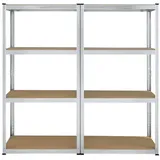 Juskys Lagerregal Easy 2er Set - Schwerlastregal 160x80x40 cm