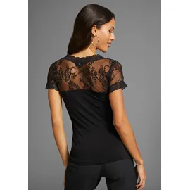 LAURA SCOTT Spitzenshirt Schwarz 46