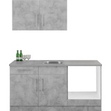 wiho Küchen Küche Cali, wahlweise mit E-Geräten, Breite 160 cm grau