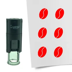 CombiCraft Selbstfärbender Stempel 'Kaffeebohne' in der Farbe Rot, Ø10mm
