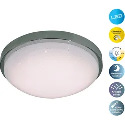 LED Deckenleuchte »Catania«, 1 flammig, Leuchtmittel LED-Modul   LED fest integriert, Kristalleffekt, Memory,Nachtlicht, IR-Fernbedienung kalt/warmweiß, weiß, silber, , 19415657-0