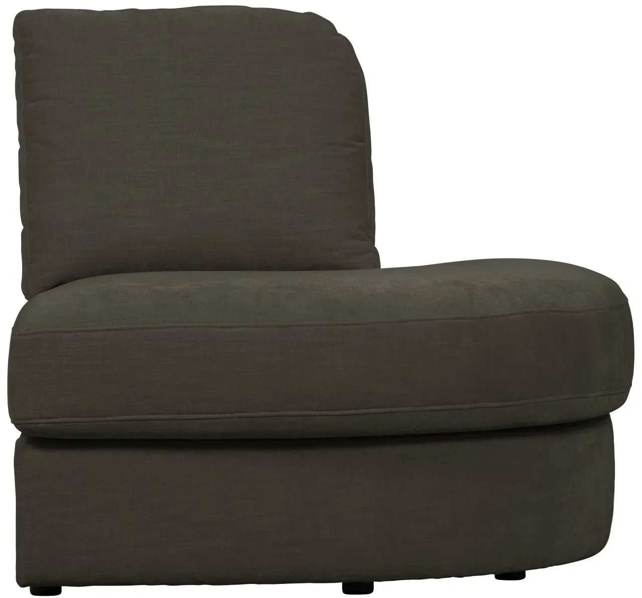Modulsofa Family 1-Seat Eck-Element, Webstoff modern, anthrazit, rund rechts, weich gepolstert