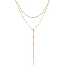 Hey Happiness Zweireihige Rolo-Kette Edelstahl Rosegold Damen 