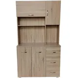 Hti-Living Küchenschrank Sonoma Blanca 100 x 180 x 40 cm BRAUN