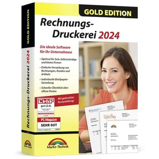 Markt + Technik Markt & Technik Rechnungs-Druckerei 2024 Gold Edition Vollversion, 1 Lizenz Windows Finanz-Software