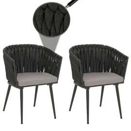 Proregal Gartenstuhl 61 x 57 x 82 cm Anthrazit 2 St.