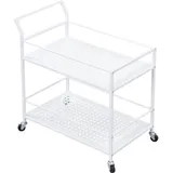 FineBuy FineBuy, Servierwagen Servierwagen Metall 2 Ebenen mit Rollen Küchenwagen Barwagen Teewagen