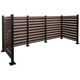Proregal Mülltonnen-Zaun 300 x 130 x 110 cm braun