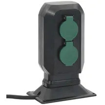 vidaXL Außensteckdose 2-fach 15,5x11x24 cm schwarz-grün