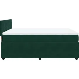 vidaXL Boxspringbett 140 x 200 cm Dunkelgrün