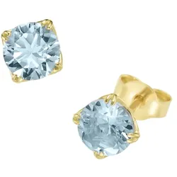 Luigi Merano Ohrstecker mit rundem Edelstein, Gold 585 Blau Damen 
