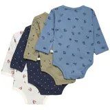 PIPPI Babywear 4760_959_56 Baby-Body/ Einteiler 4 Einheiten - Deep Lichen Green - 1 Monate