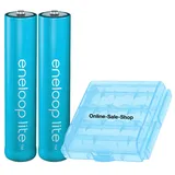 2 x Panasonic eneloop lite Akkus AAA Micro Accus 600mAh f. ua. Telefon + Akkubox