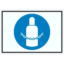 Gasflaschen sichern Symbol Schild A5 Rückseite selbstklebend