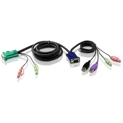 ATEN 2L5303UU - Tastatur- / Video- / Maus- / Audio-Kabel - USB, HD-15 (VGA)