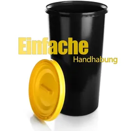 BigDean Gelber Sack Mülleimer 60L + 10 Rollen Gelber Sack – luftdichte gelbe Sack Tonne Germany