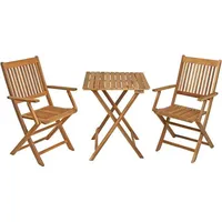 ESTEXO Balkonset Klapptisch Klappstühle Set Balkonmöbel Gartenmöbel Holz Möbel 3tlg