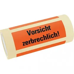 Dreifke® Hinweisetikett Vorsicht, zerbrechlich!, leuchtrot, Haftpapier, perm.147x50mm, 250/RO