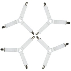 Spannbettlaken »Verstellbare Bettlakenspanner [4er Set], Betttuchspanner mit Metallcl«, BAYLI