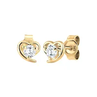 Elli Ohrstecker Herz Zirkonia Gelbgold weiß 585