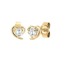 Elli Ohrstecker Herz Zirkonia Gelbgold weiß 585