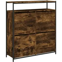 VidaXL Schuhschrank mit 4 Klappen Räuchereiche 100x34x112 cm