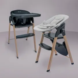 BabyGO BabyGo, Hochstuhl, Levels Newborn Highchair schwarz/Holzoptik (Hochstuhl)