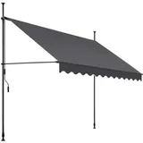 Tectake Klemmmarkise 300 x 180 cm schwarz/grau