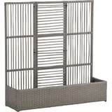 Outsunny Hochbeet mit Rankgitter in Rattan-Optik Pflanzkasten mit Rankhilfe für Kletterpflanzen Blumenkasten Blumenbeet Pflanzkübel Rankkasten für Garten, Balkon, 103 x 103 x 29 cm Grau   Aosom