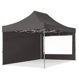 TOOLPORT Faltpavillon 3 x 4,5 m inkl. 2 Seitenteile Dunkelgrau