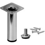 Stahlia Möbelfuß verstellbar 40cm Höhe Chrom Glanz Ø30mm Sofafuß Stahlrohrfuß Sockelfuß Schrankfuß Füße für Möbel Tischbein Rund belastbar bis 50 kg