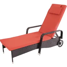 MCW Cesena Sonnenliege 197 x 71 x 108 cm anthrazit/terracotta inkl. Rollen
