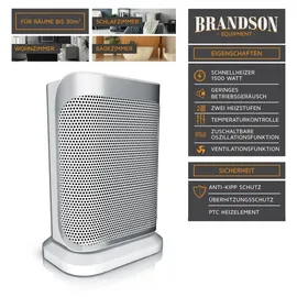 Brandson Heizlüfter 1500 W Silber/Weiß